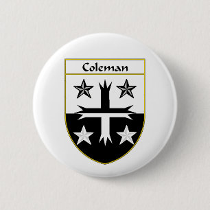 Coleman Coat of Arms/Family Crest Ronde Button 5,7 Cm
