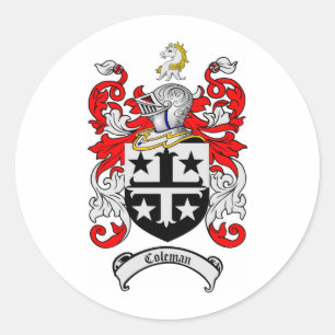 COLEMAN FAMILIE CREST - COLEMAN COAT VAN WAPENS RONDE STICKER
