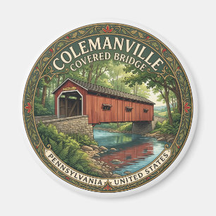 Colemanville Covered Bridge Pequea Pennsylvania Magneet