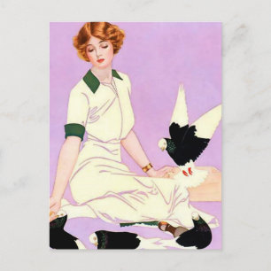 Coles Phillips ‘Fadeaway Girl’ “Duiwen Voeren" Briefkaart