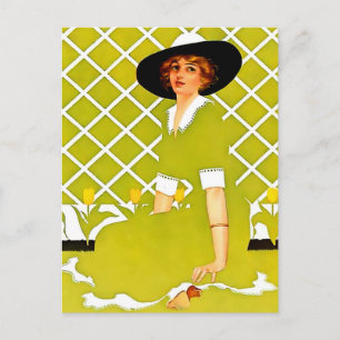 Coles Phillips "Fadeaway Girl" "Spring Garden" Briefkaart