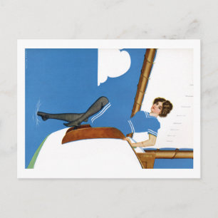 Coles Phillips Fadeaway - Varen op blauwe oceanen Briefkaart