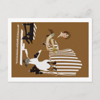 Coles Phillips Fadeaway Vrouw Met Collie Briefkaart
