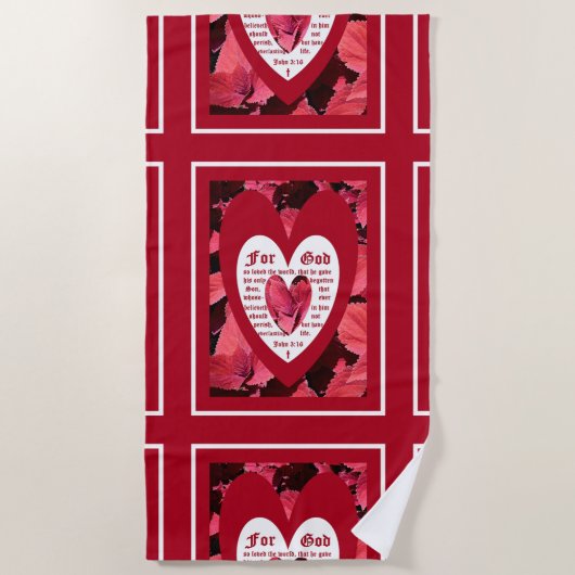 Coleus Close-up with John 3:16 Strandlaken (Voorkant)