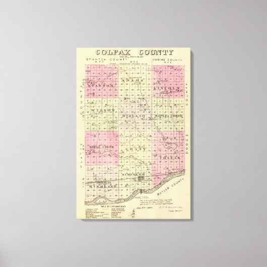 Colfax County, Nebraska Canvas Afdruk (Voorkant)