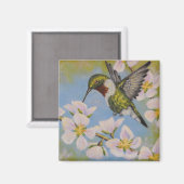 Colibri à gorge rubis - Magnet Carré (Recto/Verso)