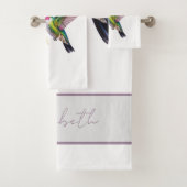 Colibri à l'aquarelle avec fleurs (En situation)