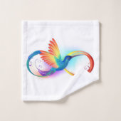 Colibri arc-en-ciel avec symbole de l'infini (Gant de toilette)