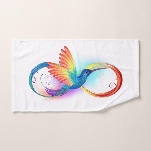 Colibri arc-en-ciel avec symbole Infinity (Serviette à main)