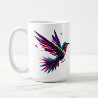 Colibrí Arcoíris Geométrico – Arte Moderno Vibrant Koffiemok