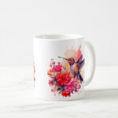 Colibri aux fleurs Café Mug (Devant droit)