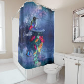 Colibri aux fleurs de pivoine Douche rideau (En situation)