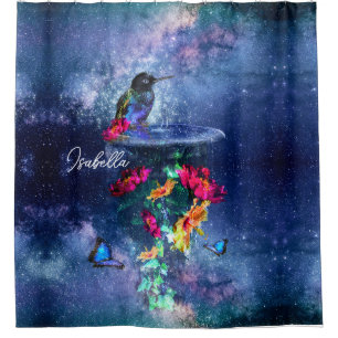 Colibri aux fleurs de pivoine Douche rideau