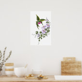 Colibri avec Fleurs 1 Impression (Cuisine)