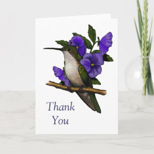 Colibri avec les pensées pourpres : Merci : Art