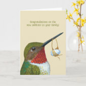 Colibri avec oeuf nouvelle carte bébé (Fleur jaune)
