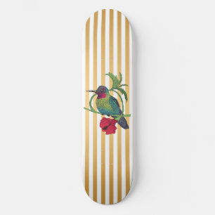 Colibri Bird Gouden Strepen Skateboard Dek