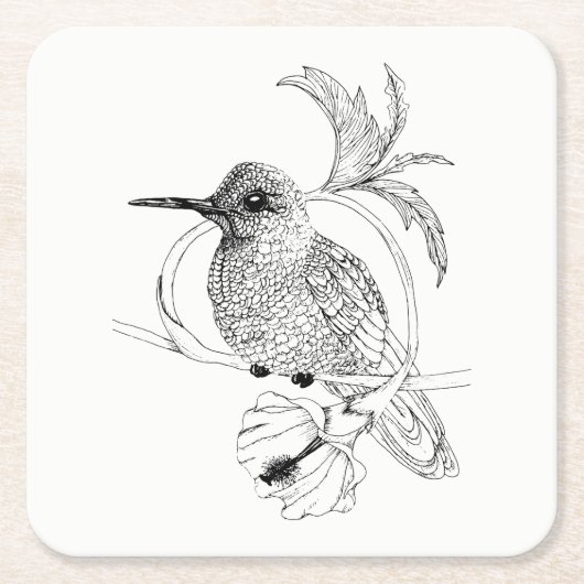 Colibri Bird Illustration Onderzetters (Voorkant)