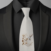 Colibri blanc sur cravate Champaign
