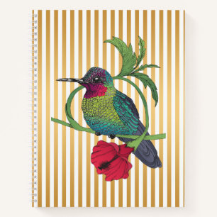 Colibri Cahier à spirale rayures dorées