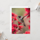 Colibri - Carte de voeux plate (Devant/Arrière en situation)