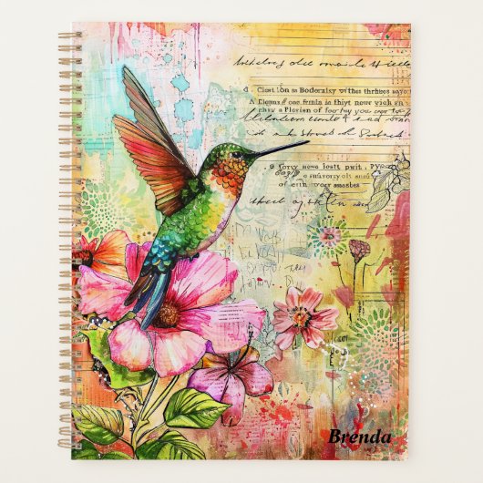 Colibri d'aquarelle rétro (Devant)