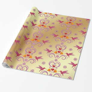 Colibri en bloemen cadeaupapier