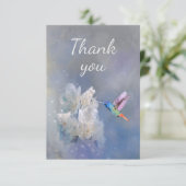 Colibri et fleur blanche de jardin Merci (Debout devant)