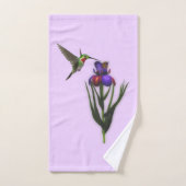 Colibri Et Fleur Iris (Serviette à main)