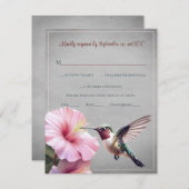 Colibri et Hibiscus | Grey Wedding RSVP (Devant / Derrière)