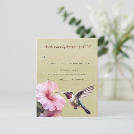 Colibri et Hibiscus | Mariage jaune RSVP (Debout devant)