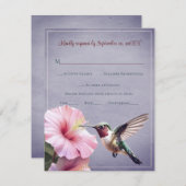 Colibri et Hibiscus | Mariage violet RSVP (Devant / Derrière)