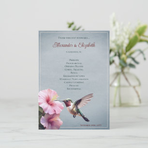 Colibri et Hibiscus Programme de mariage bleu