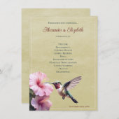Colibri et Hibiscus | Programme de mariage jaune (Devant / Derrière)