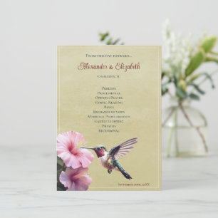 Colibri et Hibiscus Programme de mariage jaune