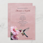 Colibri et Hibiscus | Programme de mariage rose (Devant / Derrière)