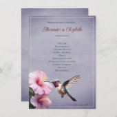 Colibri et Hibiscus | Programme de mariage violet (Devant / Derrière)