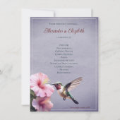 Colibri et Hibiscus | Programme de mariage violet (Devant)