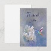 Colibri et Merci de fleurs de jardin blanc (Devant / Derrière)