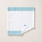 Colibri et monogramme sur fond bleu clair et blanc (Gant de toilette)