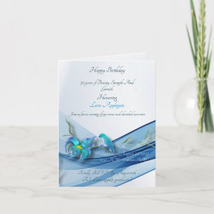 Colibri et vague bleue Invitation d'anniversaire