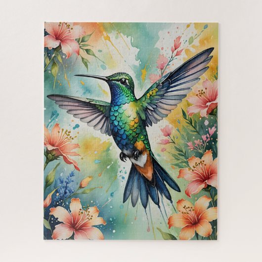 colibri floral puzzle (Vertical)