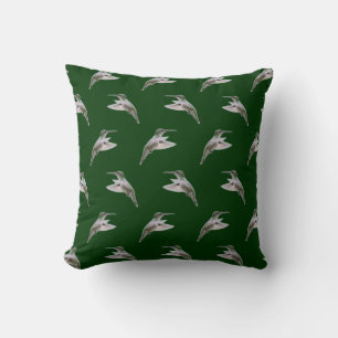 Colibri Frénésie Oreiller (Vert foncé)