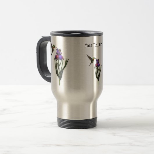 Colibri Iris Flower Travel Mug (Devant gauche)