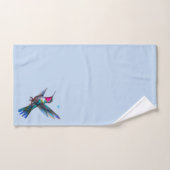 Colibri magnifique sur fond bleu clair (Serviette à main)