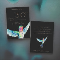 Colibri noir toute surprise Invitation d'anniversa