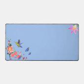 Colibri, papillons et fleurs sur bleu clair (Recto)
