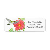 Colibri Ruby Throsé sur le Étiquette de fleurs de (Devant)