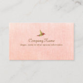 Colibri sur Faux Carte de visite de lin rose (Devant)