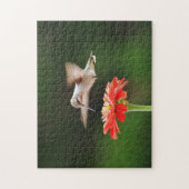 Colibri survolant le puzzle rouge (Vertical)